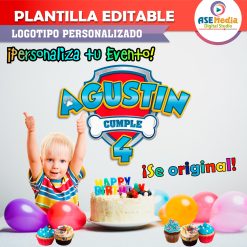 Paw Patrol Plantilla Editable para Logo Personalizado