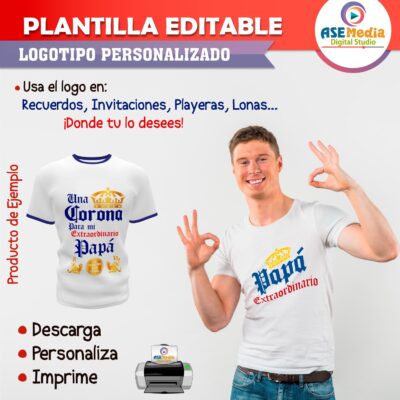 Cerveza Corona Plantilla Editable para Logo Personalizado