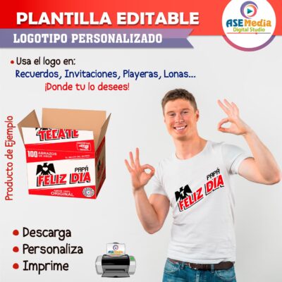 Cerveza Tecate Plantilla Editable para Logo Personalizado
