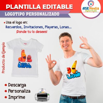 Larva Plantilla Editable para Logo Personalizado