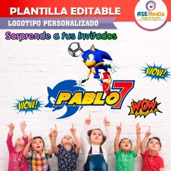 Sonic X Plantilla Editable para Logo Personalizado
