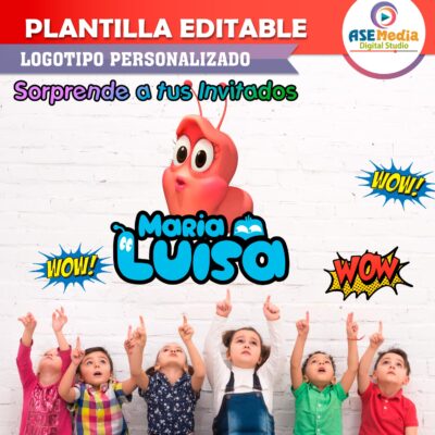 Larva Plantilla Editable para Logo Personalizado