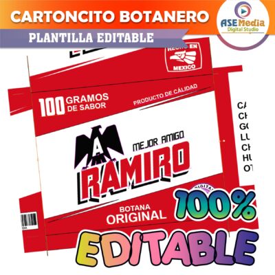Cartoncito Botanero Tecate Cerveza Plantilla Editable - Imagen 6