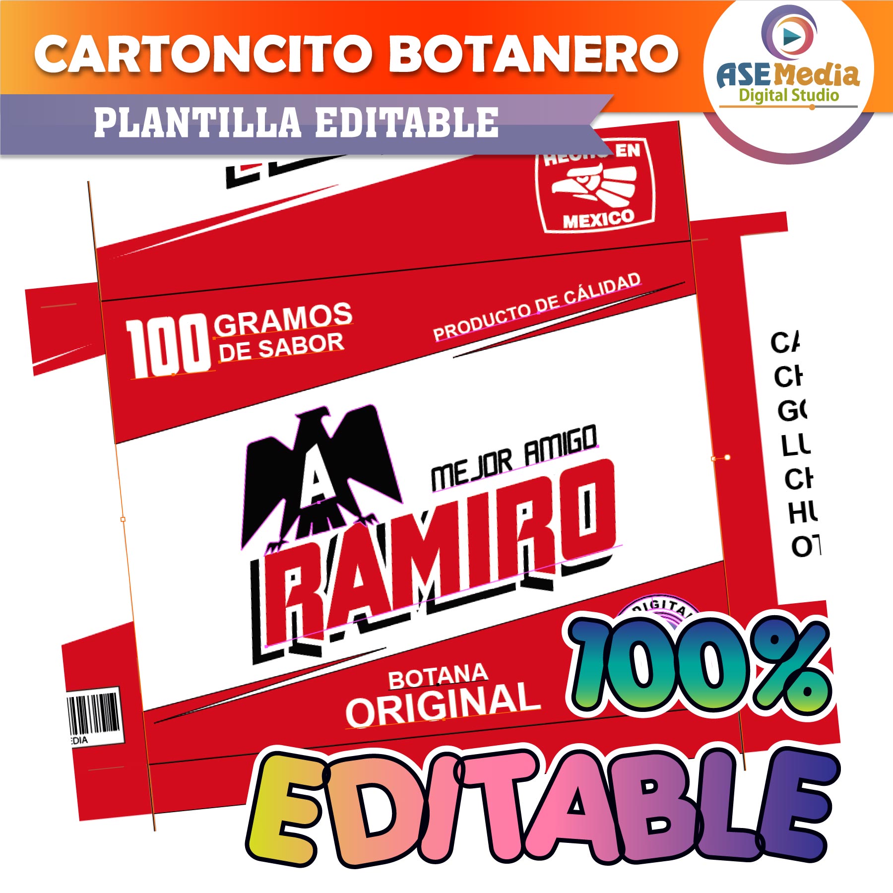 Cartoncito Botanero Tecate Cerveza Plantilla Editable - Imagen 6