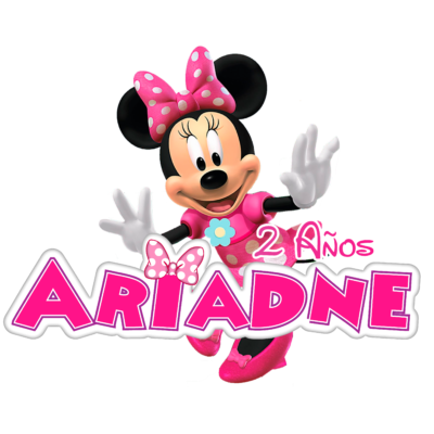 Minnie Mouse Rosa Logo Digital Editable En Línea Gratis para Cumpleaños
