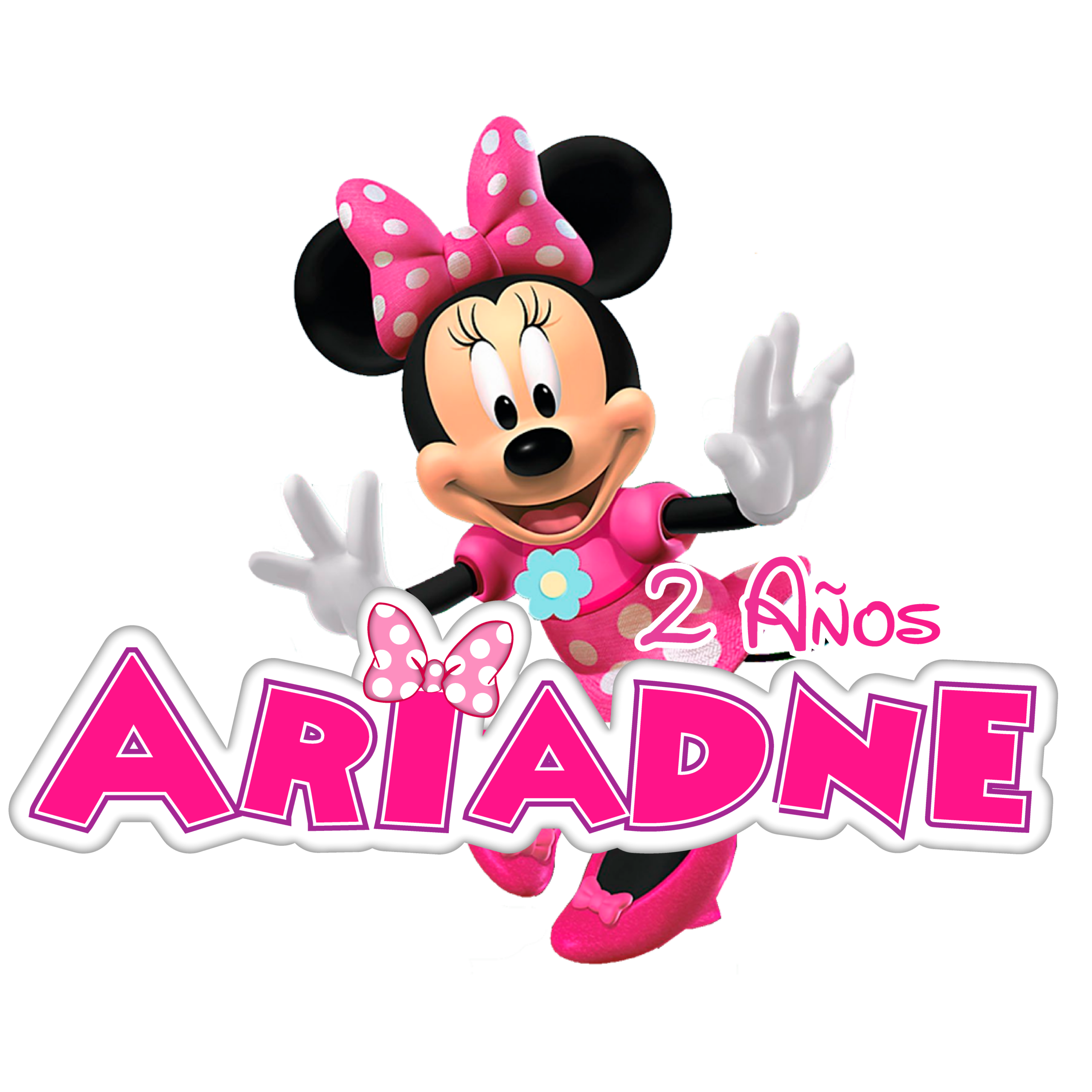 Minnie Mouse Rosa Logo Digital Editable En Línea Gratis para Cumpleaños