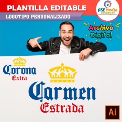 Cerveza Corona Plantilla Editable para Logo Personalizado