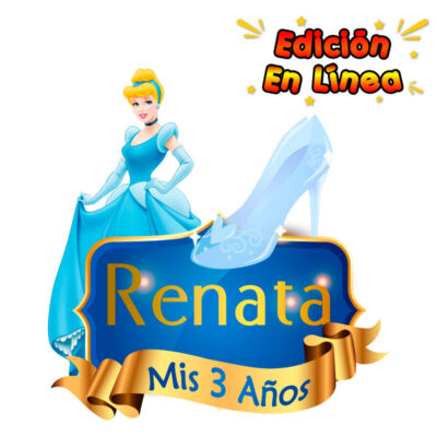 La Cenicienta Logo Digital Editable En Línea Gratis para Cumpleaños