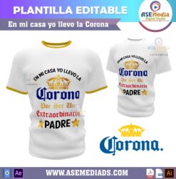 Alternative view of En mi casa yo llevo la Corona Plantilla Editable para Playera T-Shirt