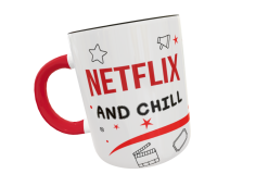 Netflix and Chill Plantilla Editable para Taza