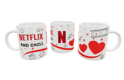 Netflix and Chill Plantilla Editable para Taza
