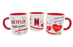 Netflix and Chill Plantilla Editable para Taza