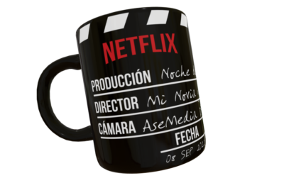 Luces, Cámara y Netflix Plantilla Editable para Taza - Imagen 2