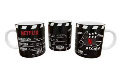 Luces, Cámara y Netflix Plantilla Editable para Taza - Imagen 5