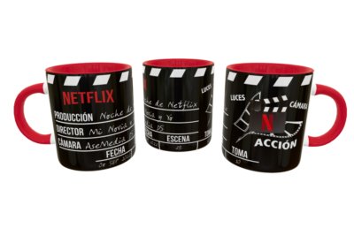 Luces, Cámara y Netflix Plantilla Editable para Taza - Imagen 4