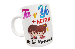 Alternative view of Tú y Yo + Netflix No sé Piénsalo Plantilla Editable para Taza