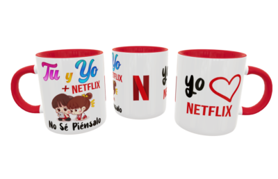 Tú y Yo + Netflix No sé Piénsalo Plantilla Editable para Taza - Imagen 3