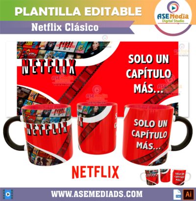 Noches de Netflix Paquete de 6 Plantillas Editables para Tazas - Imagen 7