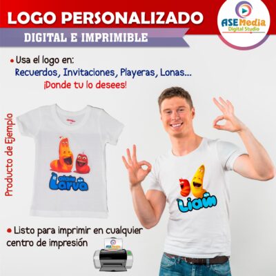 Larva Logo Personalizado con Nombre - Imagen 3