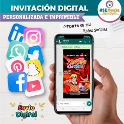 Naruto Shippuden Invitación Digital de Cumpleaños