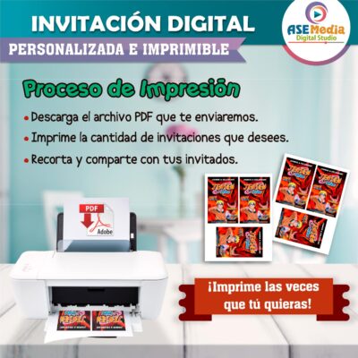 Naruto Shippuden Invitación Digital de Cumpleaños