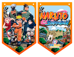 Naruto Shippuden Banderines Temáticos Imprimibles para Cumpleaños