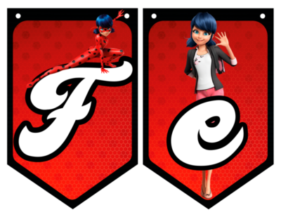 Miraculous, Las Aventuras de Ladybug Banderines Temáticos Imprimibles para Cumpleaños