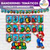 Mario Bross Banderines Temáticos Imprimibles para Cumpleaños