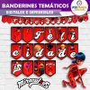 Miraculous, Las Aventuras de Ladybug Banderines Temáticos Imprimibles para Cumpleaños