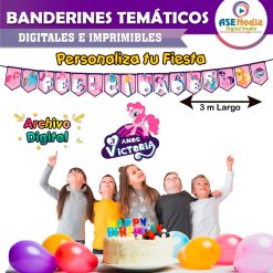 My Little Pony Banderines Temáticos Imprimibles para Cumpleaños