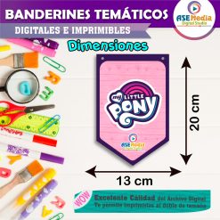 My Little Pony Banderines Temáticos Imprimibles para Cumpleaños