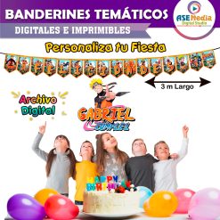 Naruto Shippuden Banderines Temáticos Imprimibles para Cumpleaños