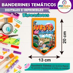 Naruto Shippuden Banderines Temáticos Imprimibles para Cumpleaños