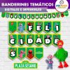 Plaza Sésamo Banderines Temáticos Imprimibles para Cumpleaños