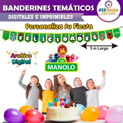 Plaza Sésamo Banderines Temáticos Imprimibles para Cumpleaños