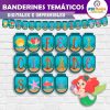 Sirenas Mar Banderines Temáticos Imprimibles para Cumpleaños