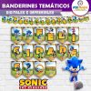 Sonic Banderines Temáticos Imprimibles para Cumpleaños