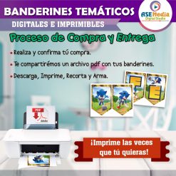 Sonic Banderines Temáticos Imprimibles para Cumpleaños