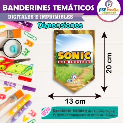 Sonic Banderines Temáticos Imprimibles para Cumpleaños