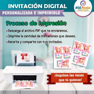 Barbie Fashion Invitación de Cumpleaños Digital Personalizada - Imagen 6