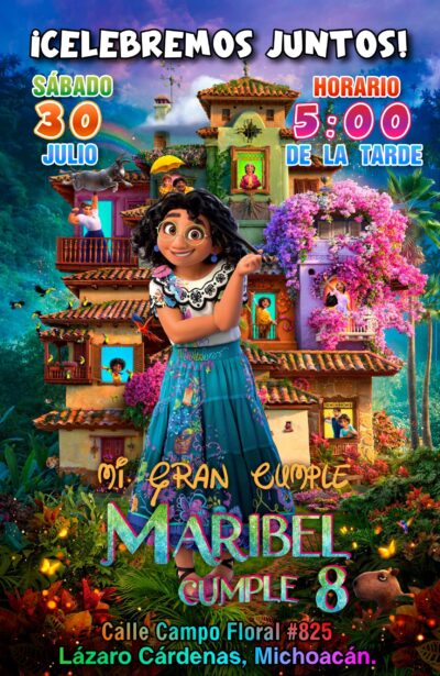 Encanto Mirabel Disney Invitación de Cumpleaños Digital Personalizada