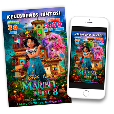 Encanto Mirabel Disney Invitación de Cumpleaños Digital Personalizada