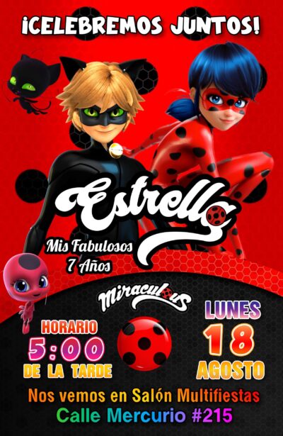 Miraculous, Las Aventuras de Ladybug Invitación Digital de Cumpleaños - Imagen 7
