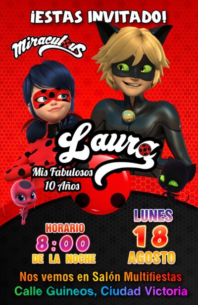 Miraculous, Las Aventuras de Ladybug Invitación Digital de Cumpleaños - Imagen 7