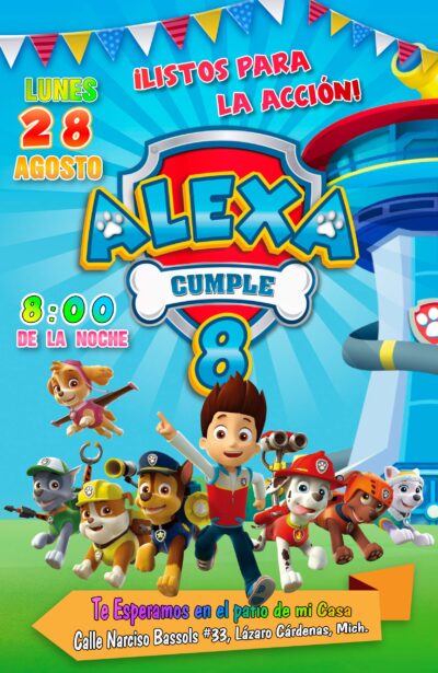 Paw Patrol Invitación de Cumpleaños Digital Personalizada #5