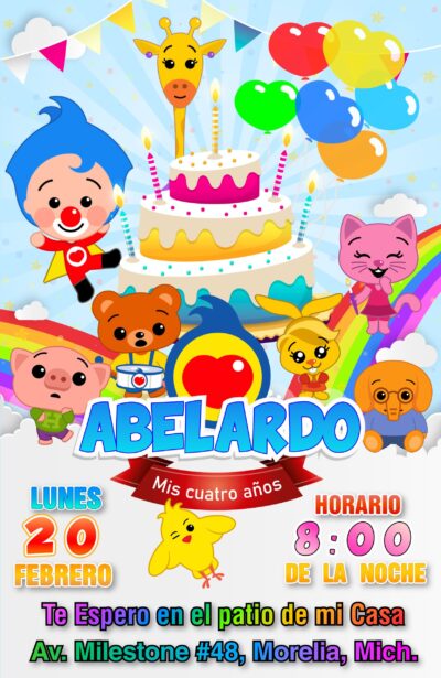 El payaso Plim Plim Invitación de Cumpleaños Digital Personalizada - Imagen 7