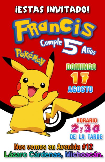 Pokémon, Pikachu Invitación de Cumpleaños Digital Personalizada - Imagen 7