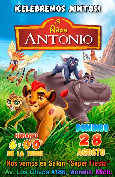 El Rey León, Simba Invitación Digital de Cumpleaños