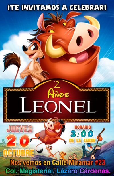 El Rey León, Timón y Pumba Invitación de Cumpleaños Digital Personalizada - Imagen 6