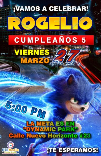 Sonic #3 Invitación de Cumpleaños Digital Personalizada - Imagen 7